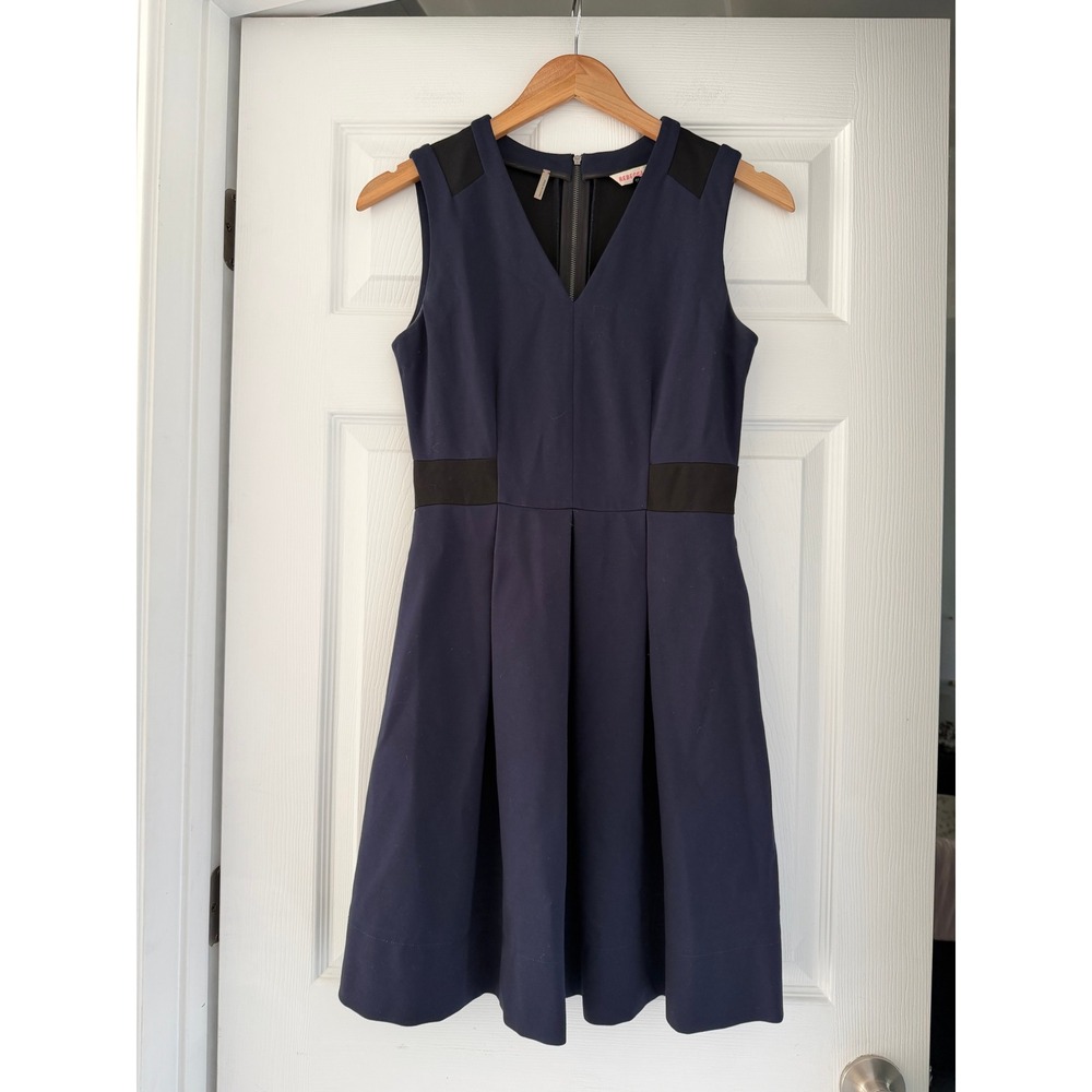 Rebecca Taylor Fit and Flare Sleeveless Midi Dress Colorblock Cocktail Casual